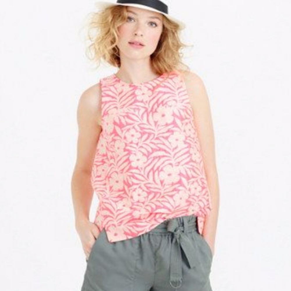 J Crew seamed shell pink plumeria jacquard 00